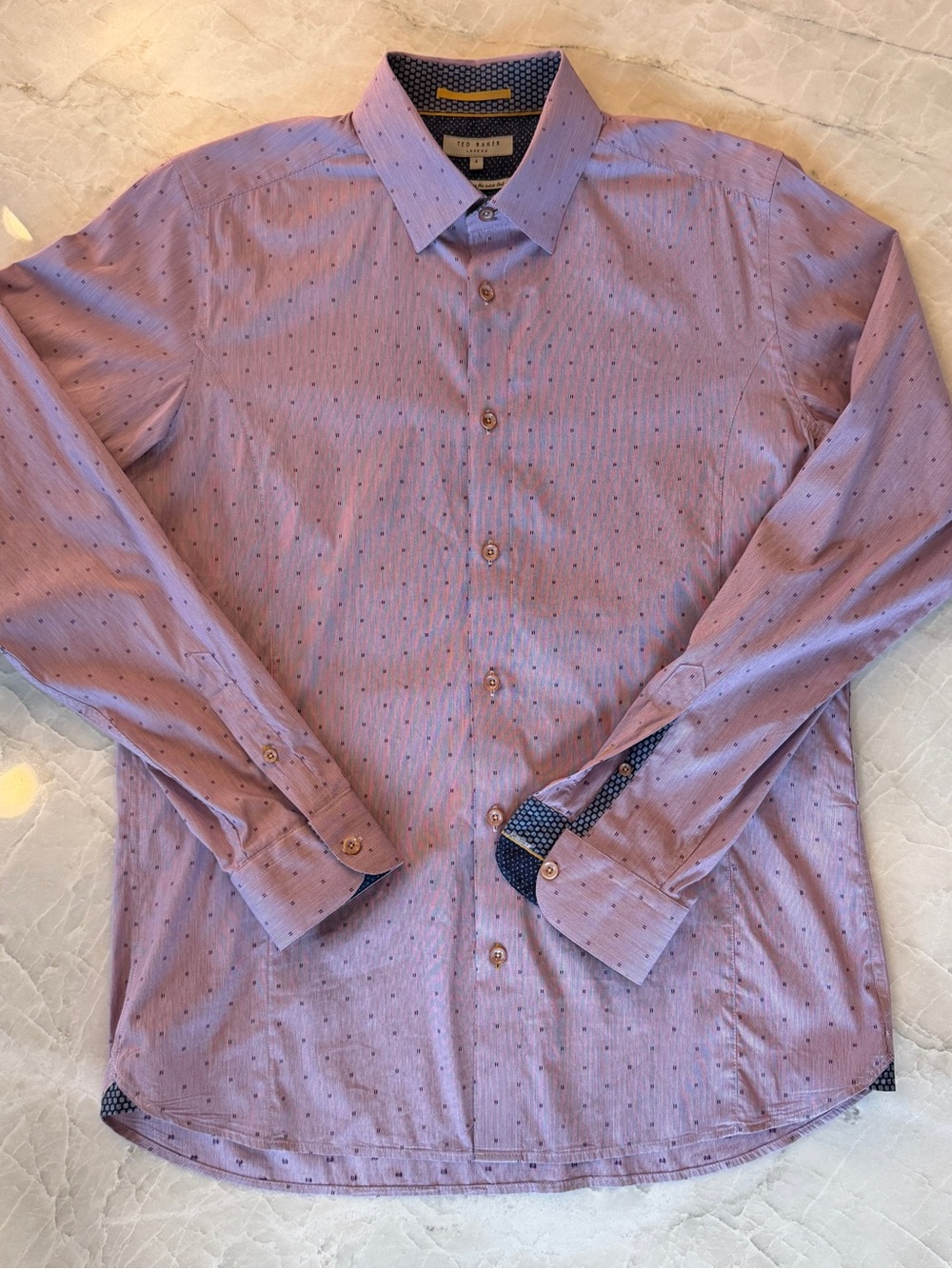 Ted Baker Lavender Dot-Pattern Dress Shirt